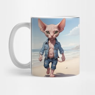 Beachside Swagger: The Cool Cat's Walk Mug